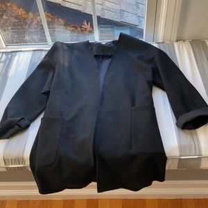 Zara Fake suede black cardigan - XS (but oversized fits like a large)